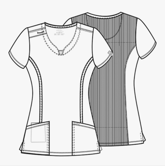 Olive Green Women's Scrub Top - Picture 7 of 16